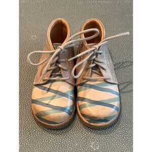 Nathalie Verlinden Natural Died , Handmade Blue Stripe Boots EUR21 US 5.5 EUC